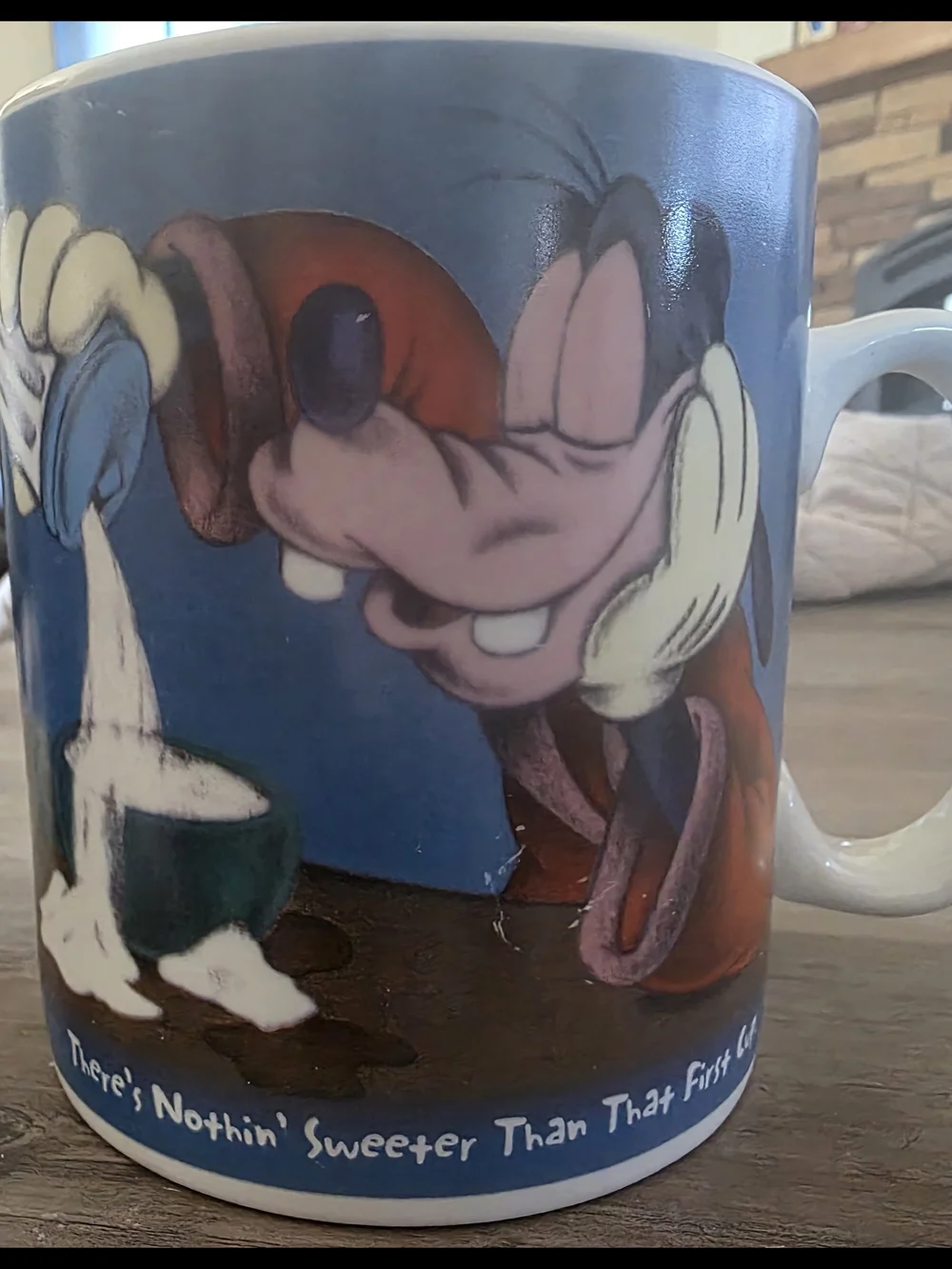 Disney Vintage Goofy OVERSIZE Ceramic Mug- There'sNothinSweeterThanThatFirstCup